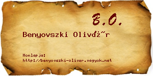 Benyovszki Olivér névjegykártya