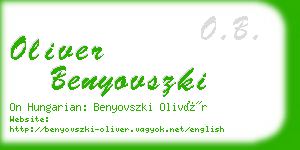 oliver benyovszki business card